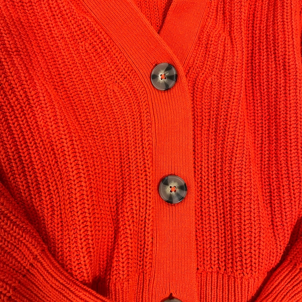 H&M Red Button-Up Sweater - Picture 2 of 3